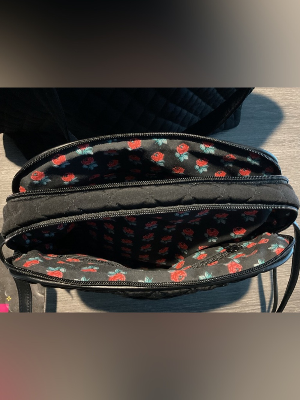 Vera Bradley Black Quilted 5piece BUNDLE - Good Used Condition MSRP: $425+ - Picture 14 of 16
